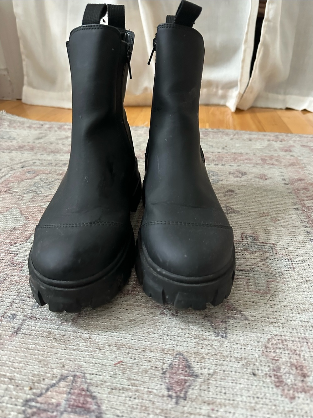 A New Day Black Lug Sole Ankle Boots
